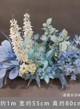 新款绢婚庆蓝色海洋排角花挂花盆花花路引室婚外礼花摆件DGD引路