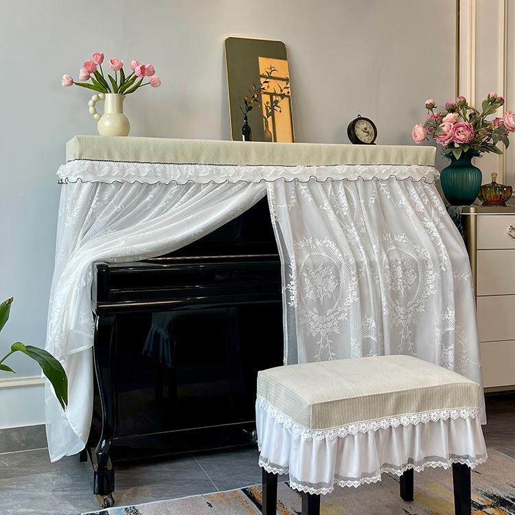 法式琴轻奢钢防尘复古钢罩罩全罩钢琴套琴罩遮盖布202F975T6555琴