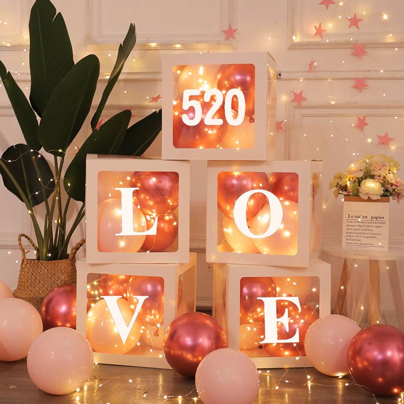 网红520情人节珠宝店饰发带气球盒光子浪漫装求婚灯告白场景508布