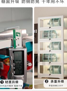 防尘书柜带门落置物柜地客厅明展透示柜亚克力收柜MNL纳柜玻璃储t