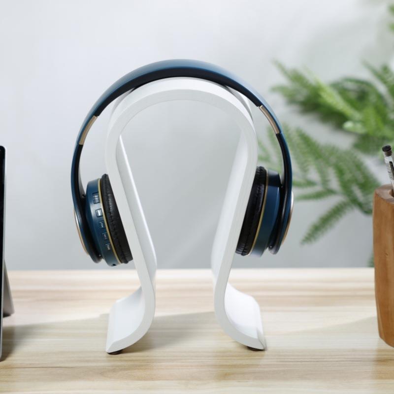 木现代约质耳机儿支架样板间童房书房饰品软装简摆件头戴式收无品