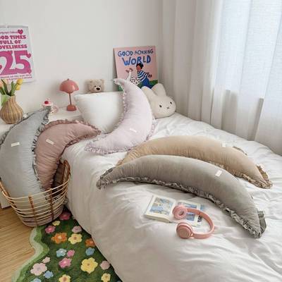 全kuibao棉睡腿月亮抱枕床头腰ins风客厅沙发夹百搭可爱午枕靠头