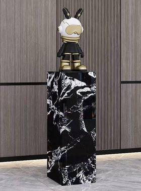 岩板花架展奢客厅落32678地式电视旁酒店玄关置物架示台底摆件轻