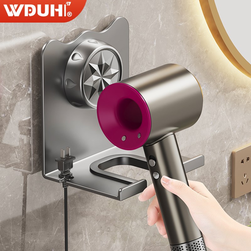 吸盘吹风机置物架免打孔吸盘式卫生间厕J所电吹风筒支架浴室挂架