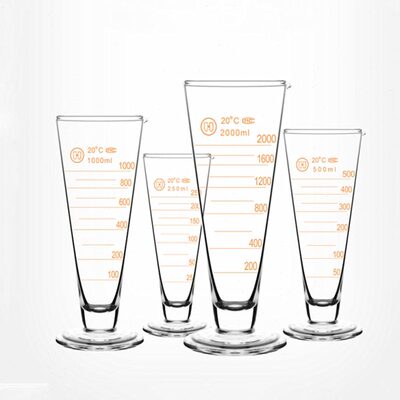 华鸥 玻璃量杯 带刻度锥形量杯5 10 20 25 50 100 250 500 1000ml
