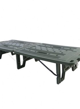 民政救灾全塑折叠床1900x630x430mm简易床绿色对折式吹塑床