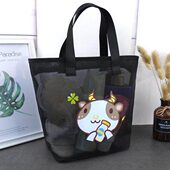 网眼浴兜包女大容量洗澡收纳包男士 手提洗澡篮折叠浴筐便携洗漱包