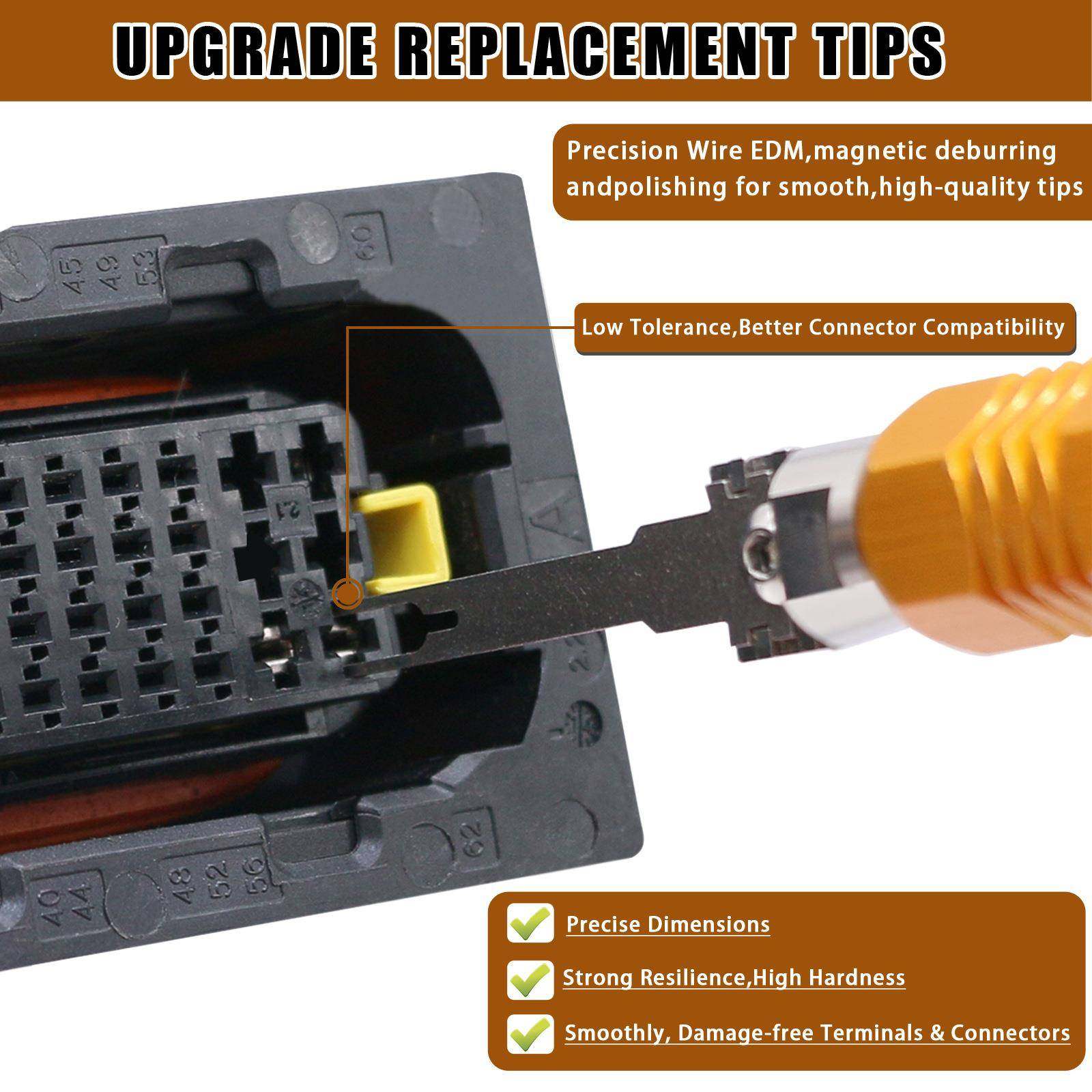 8件套车端子退器针179钛钢工具套件线束插头锁工解具端子退汽针器