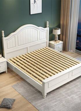 小美式J168实木床定制奢简双人床1轻.5单人公主床约主卧81.米婚床