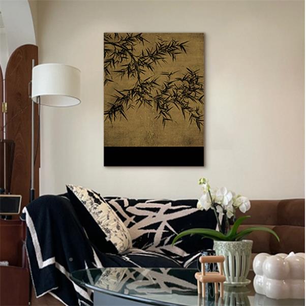 墨竹古风客背景墙中装厅饰画中国al202312风书房茶室水墨禅画意挂