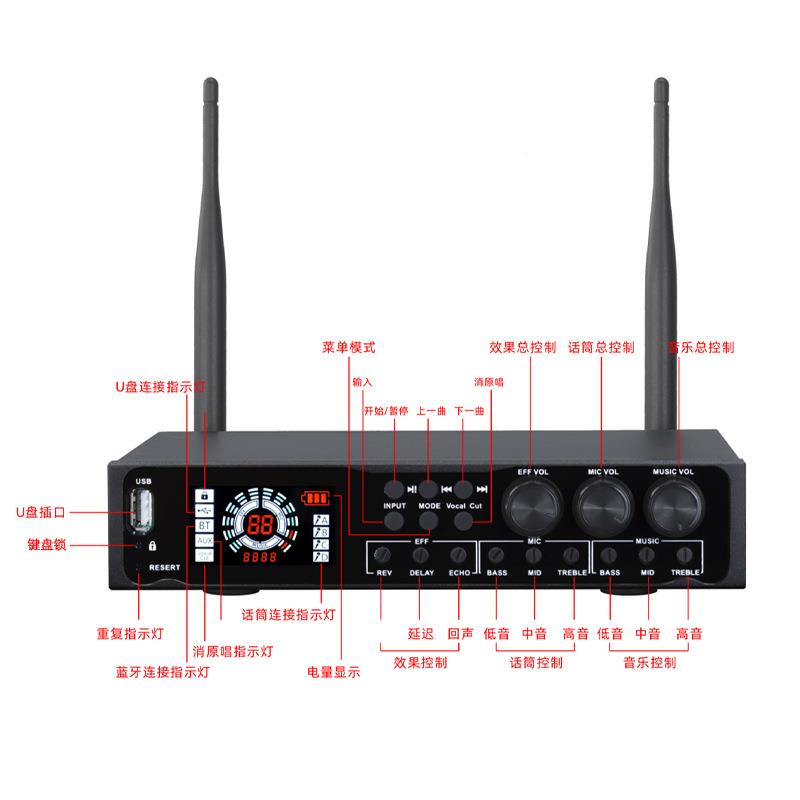 朗声N一223+09N223+0966舞k歌ktv主持人线专用前级效果无麦克风话