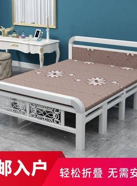 折XZH叠床午休床单人人床双床成人家2简易木板床铁床1米1.米1.5用