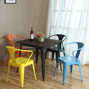 式 F乡718H村LOT复古实木餐美椅办公椅茶椅现代铁艺办公椅电椅酒脑