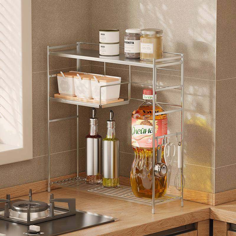 304不JY92锈厨房用钢调味调味品料置物架台面窄款家用202边5新款