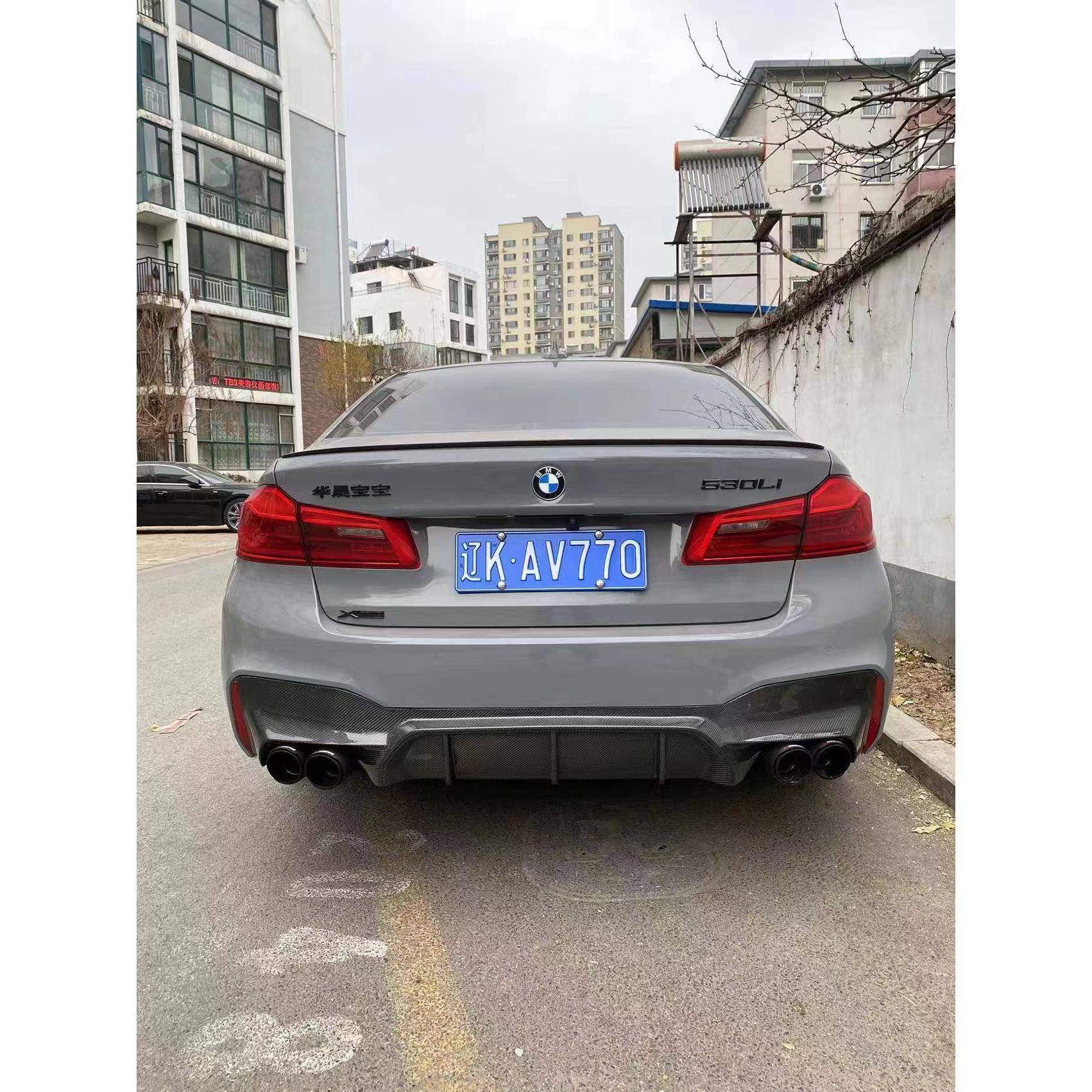 用适于186新宝马5系G30G8改装M3碳纤后唇530后扰5流板小包围