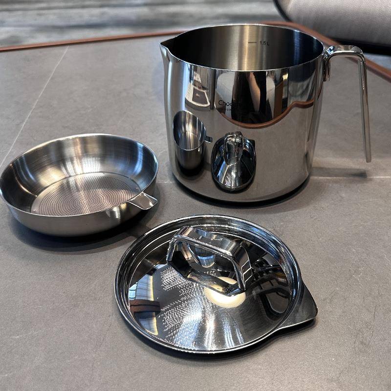 盖家用16不锈钢油壶猪3滤油罐储油罐油壶带网厨房过滤油CMYH渣神