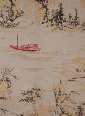 新中式水具人家布高SH008-10精密提花山面料实木家抱枕坐垫棕垫沙