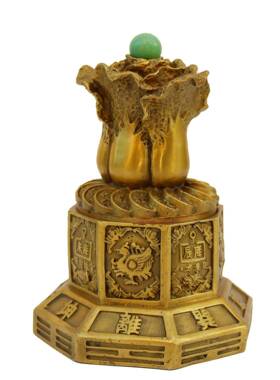 黄铜八卦底铜四器百财白菜座神件兽家居摆乔迁工艺无品牌/礼品