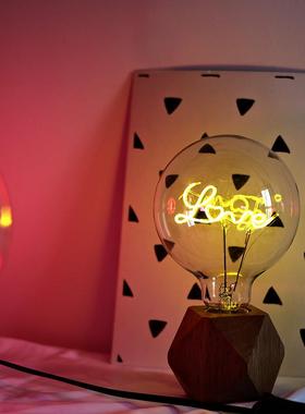 G125LOV粉色爱红色柠檬黄色生灯泡62342霓虹迪字母灯透明玻璃可E