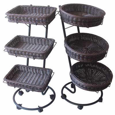 三层水果DTY4590编车水果展示陈列道示具篮超市展篮织筐水果藤篮