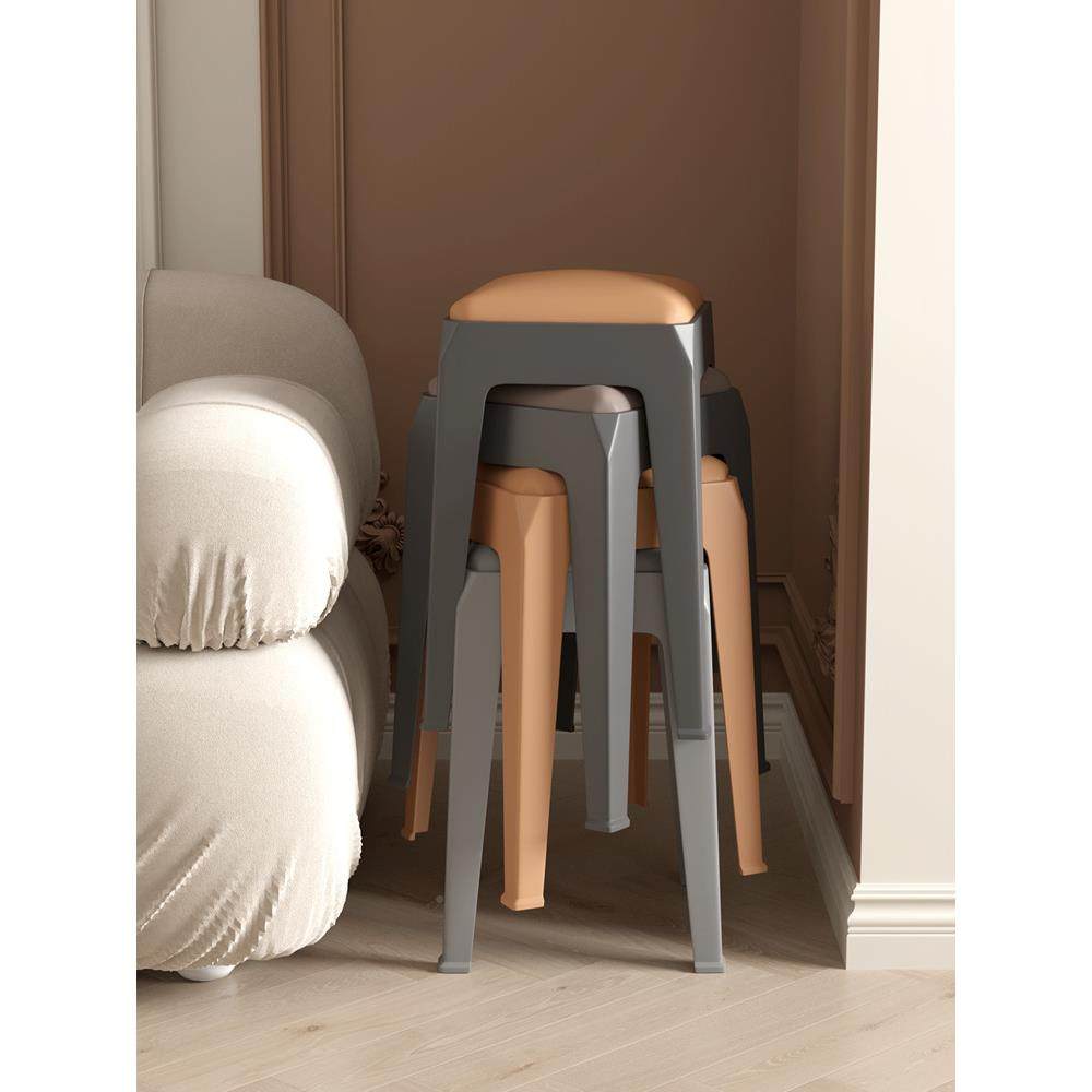 可家用可放塑料凳简约加子软包塑料厚摞叠久坐舒服高凳成人软包板,商业/办公家具,休闲椅/午休椅/骑马椅,淘宝优惠券,粉丝福利购,淘宝优惠卷