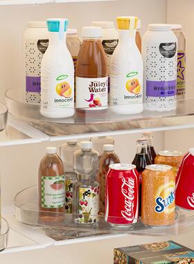 冰箱旋转物架调味品收纳架台面置透明整架转厨理房多功能5736收纳