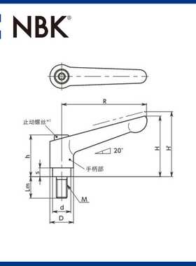 NBK LDMS四色不锈钢外螺纹夹紧手柄 机械要素零件