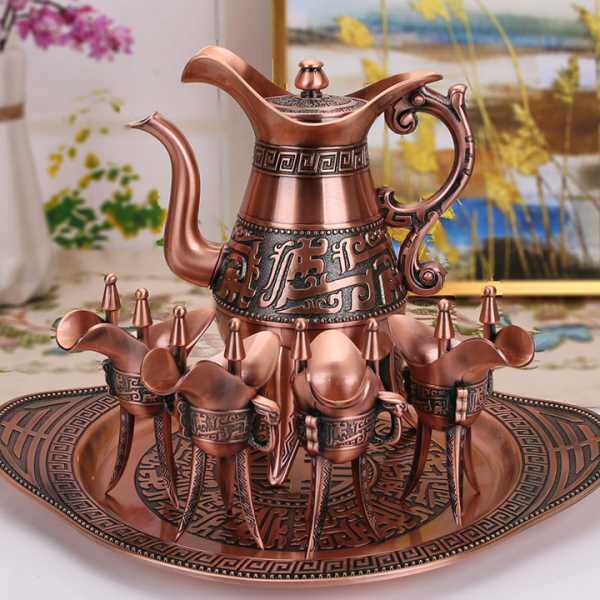 档仿古青铜器爵杯酒樽金属古典复古爵壶饮酒器酒杯酒类套装酒壶