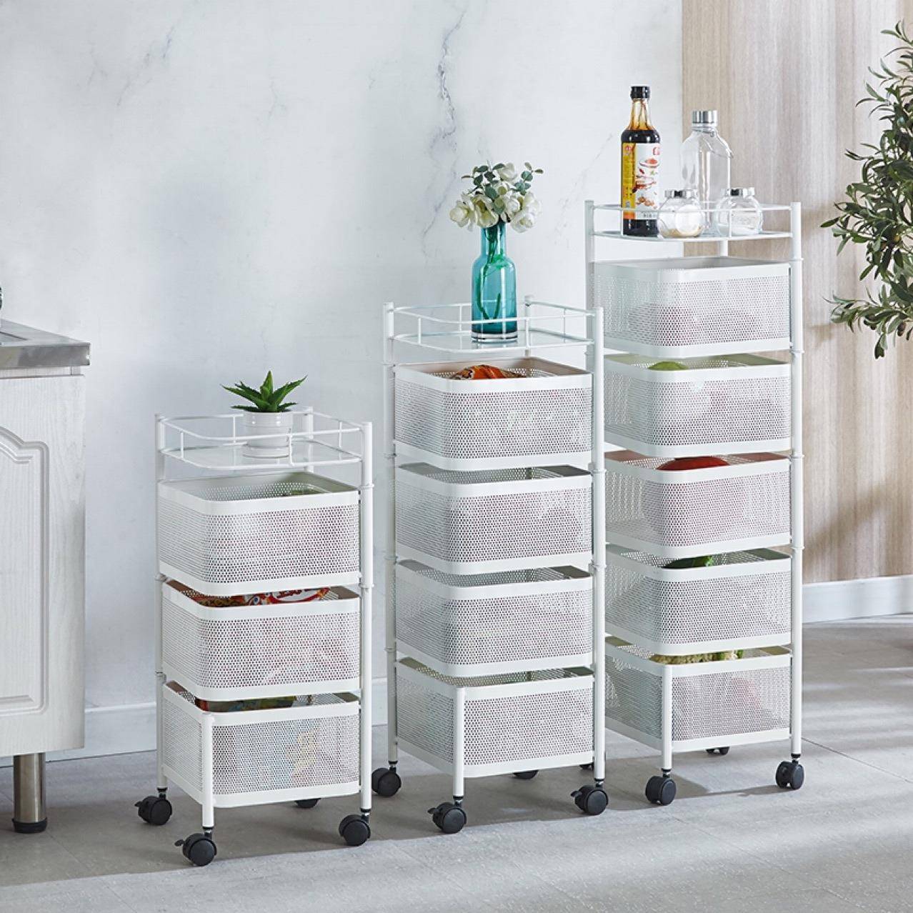 厨房旋置架厨房旋转免安装物落地蔬菜转架收纳架多层移动收纳角转