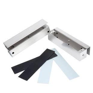 门禁系统上下无框玻璃门电插锁大门夹U型不锈钢支架上下门夹套装