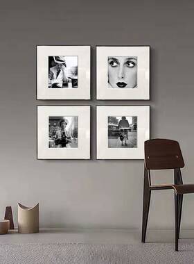 黑白人物装饰画大师摄影艺术画沙发墙画客厅挂画人物方形画A131