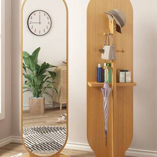 家用卧室穿衣镜旋转全身镜落地镜异形立体可移动试衣镜衣帽架新品