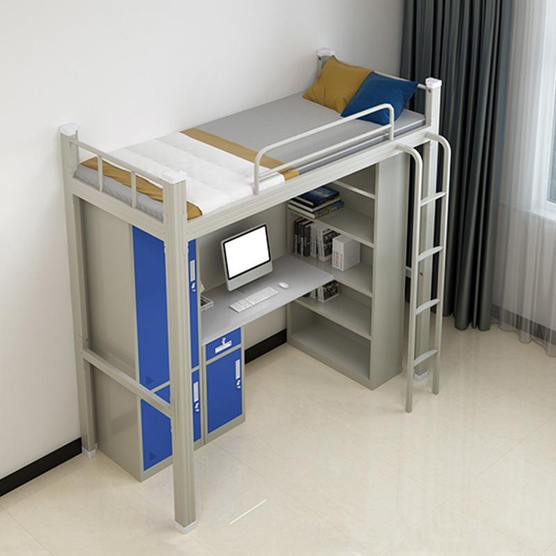 公上床下床桌钢制工宿舍员工学生寓床带衣柜MW-7741厂书桌一体组