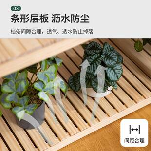 花架鱼缸底座一体组合式实木家用花几落地式客厅简约置物多层架子