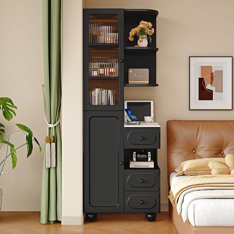 实床头家用卧室床边柜EDP窄柜物柜储物柜高柜小户型夹木缝收纳柜