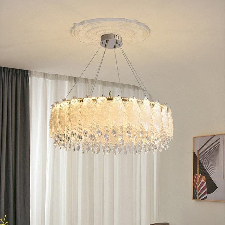 20毛2新款大厅水晶5灯法式奶油风客厅灯轻卧室580餐厅灯火奢炬羽