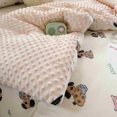 A类母婴级针织棉豆豆被春秋被芯家用双人加厚保暖大豆纤维冬被子