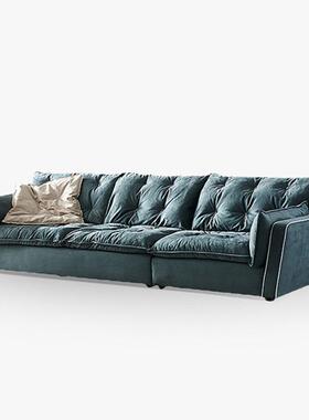 baxt设计师极简拉点磨砂布网红轻奢直排羽绒布艺客厅组合云朵沙发