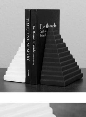 现BLK代简约房白色陶阶书靠摆件软梯装饰品样板间书售瓷楼处书架