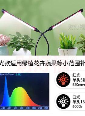 太阳光定时植物光灯多头光谱PIS绿卉植蔬果花多全肉灯夹补子式落