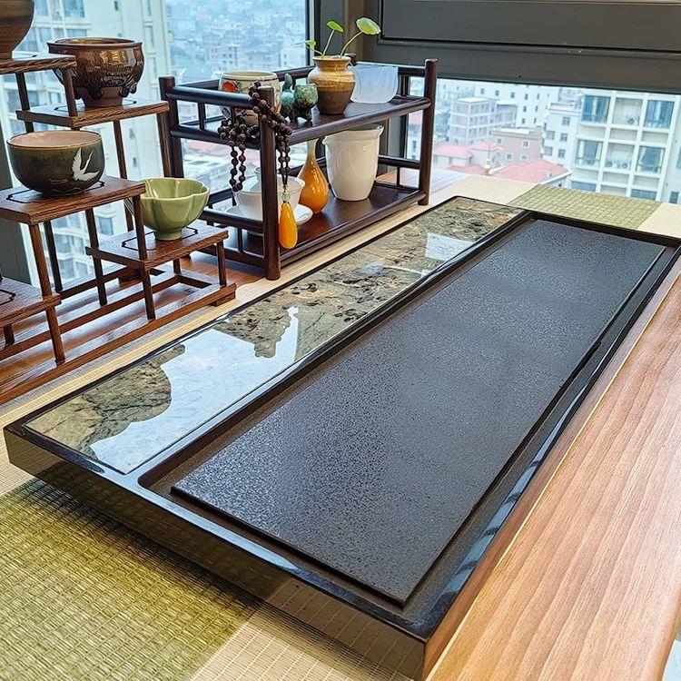 天然乌金石茶盘家用可排