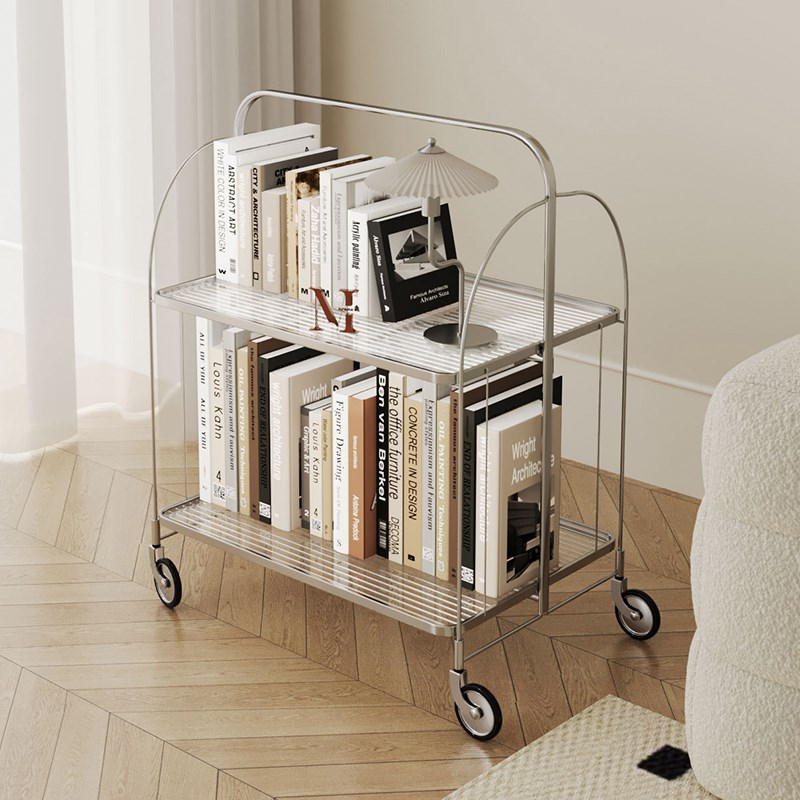 中古小推车沙发边几可q折叠网红移动玻璃茶几床头零食置物架床边