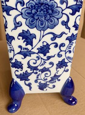 陶瓷花瓶客厅餐桌插花花中SZO器式复古摆青瓷花瓶花四足件