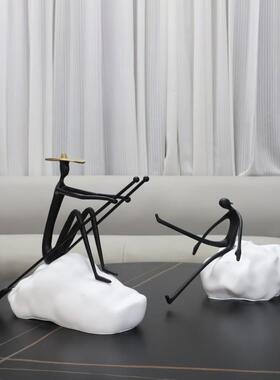 现代简件约柜抽象划船人1126物艺术摆客厅卧室关酒店电视玄家居装