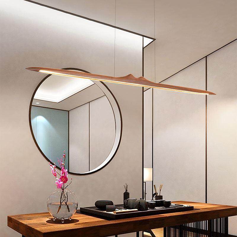 新中式欧禅意灯具极简餐厅吧台茶室原木北黑胡桃吊办公室木长6663,家装灯饰光源,智能吊灯,淘宝优惠券,粉丝福利购,淘宝优惠卷