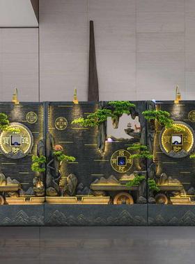 流摆件水落地山喷DIX泉循假环水景客厅办室装饰庭院招财水幕墙水