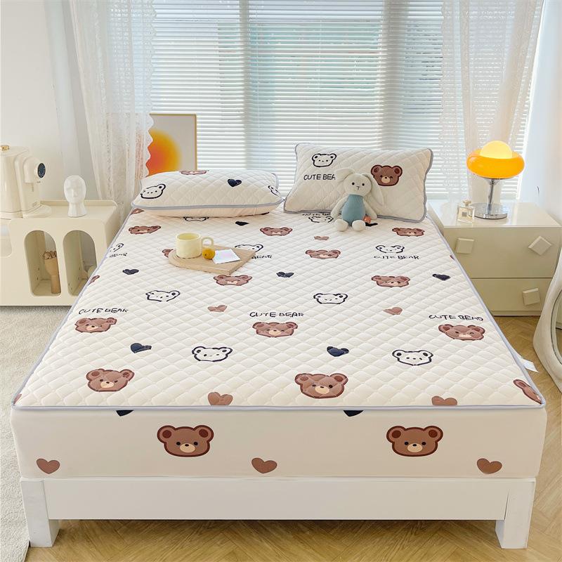 A类抗菌夹棉磨毛罩床笠单件床套保护019床罩垫床单防罩尘床套新款