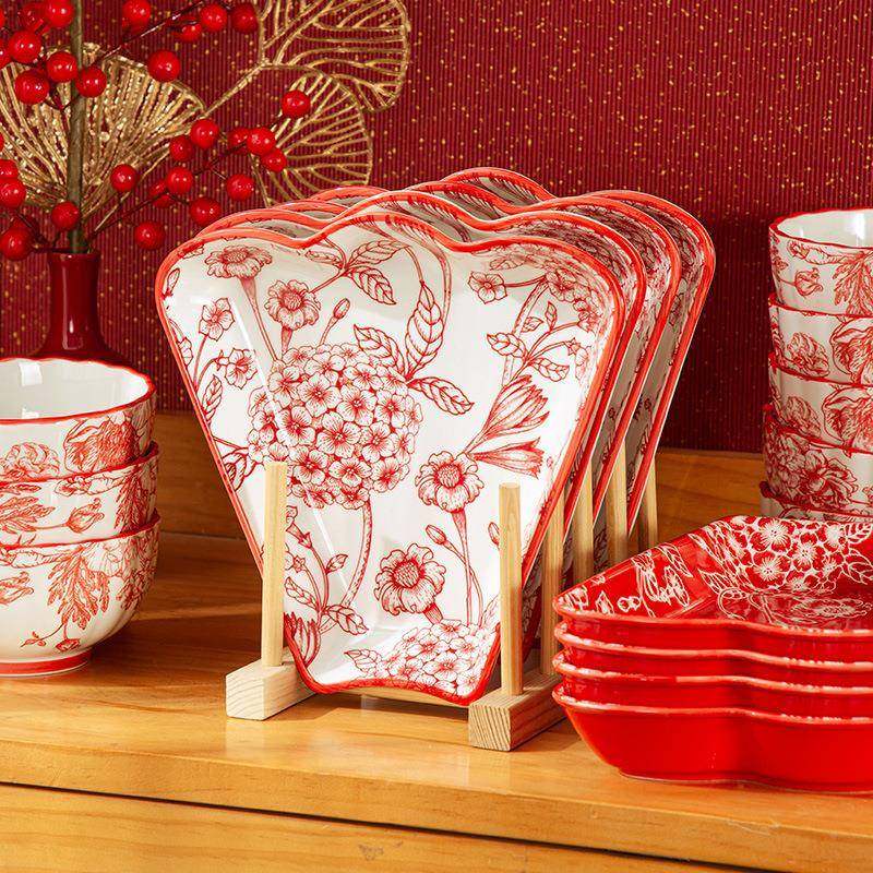 中式年夜饭家拼盘餐具组合套餐装Z1204家用过新年团圆圆桌陶庭瓷