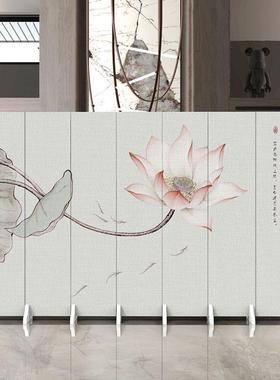 中式风隔屏断客厅SJT遮挡现代玄关挡卧室家办用公室山水可移遮动