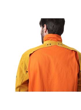 友盟PA-917金0黄色连臂手皮袖AP-9107耐磨防火阻燃手袖电焊作业服